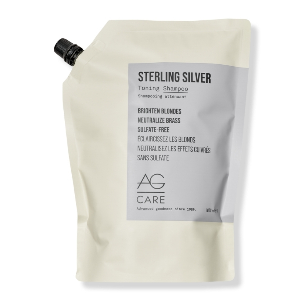 AG Sterling Silver Blonde Toning Hair Shampoo Refill 33.8 Oz Liter NEW